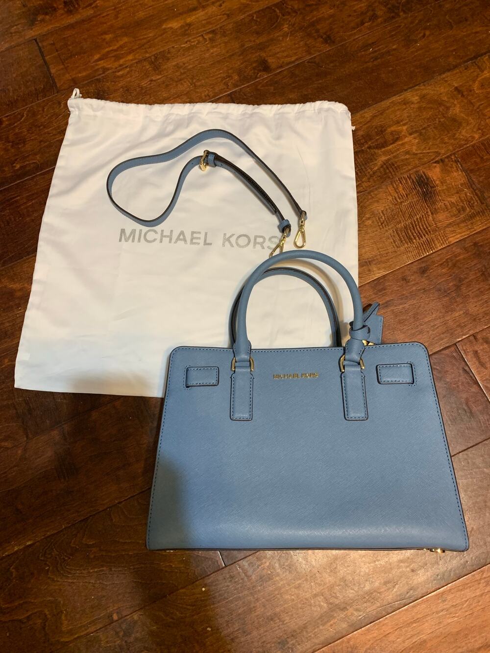 Michael Kors Dillon TZ EW Satchel Saffiano Leather Purse w/ Storage Bag